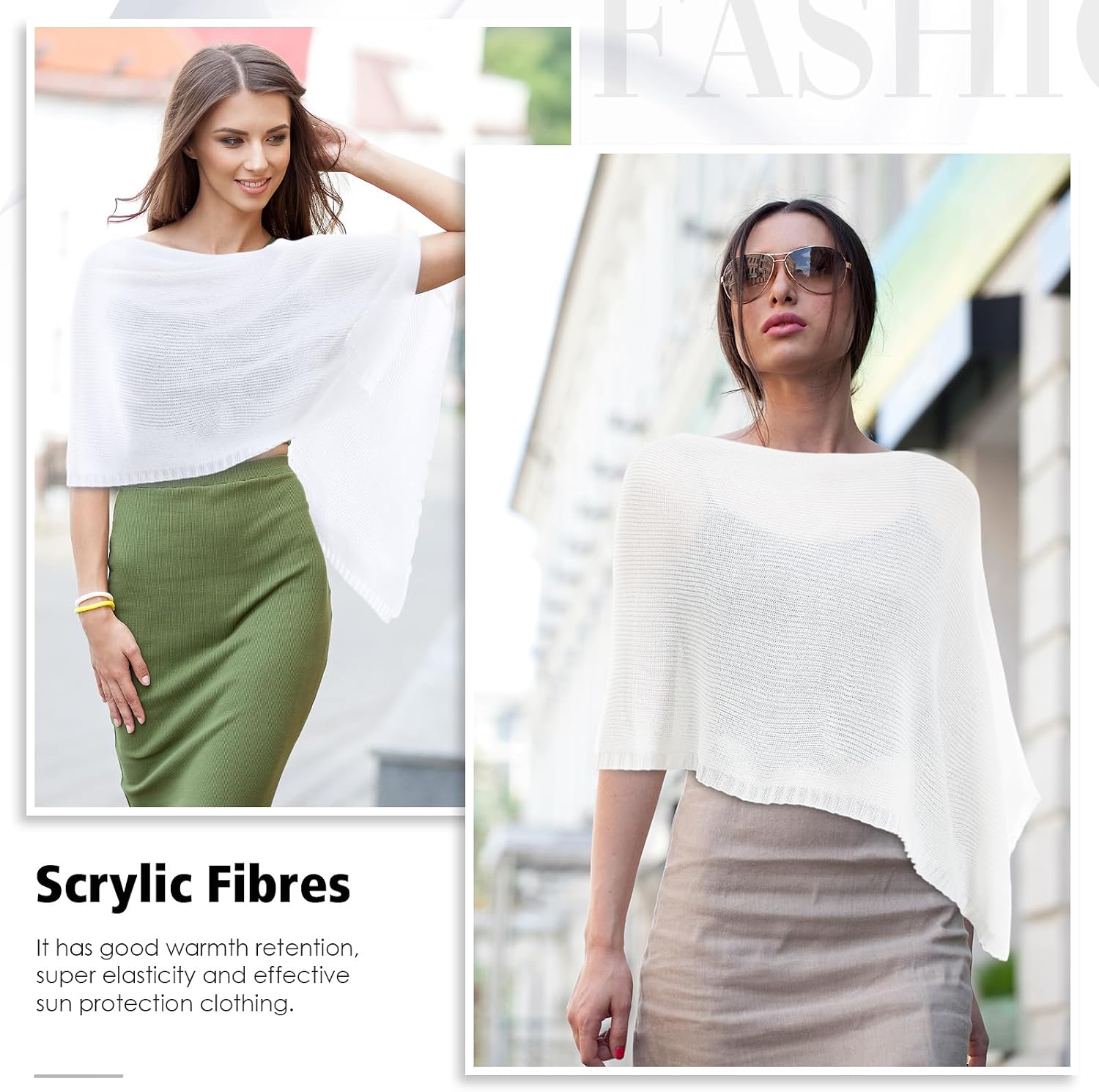 Chicingyou Women Sheer Poncho Shrug Winter Sheer Blouse Top Acrylic Lightweight Poncho Bolero for Evening Dress