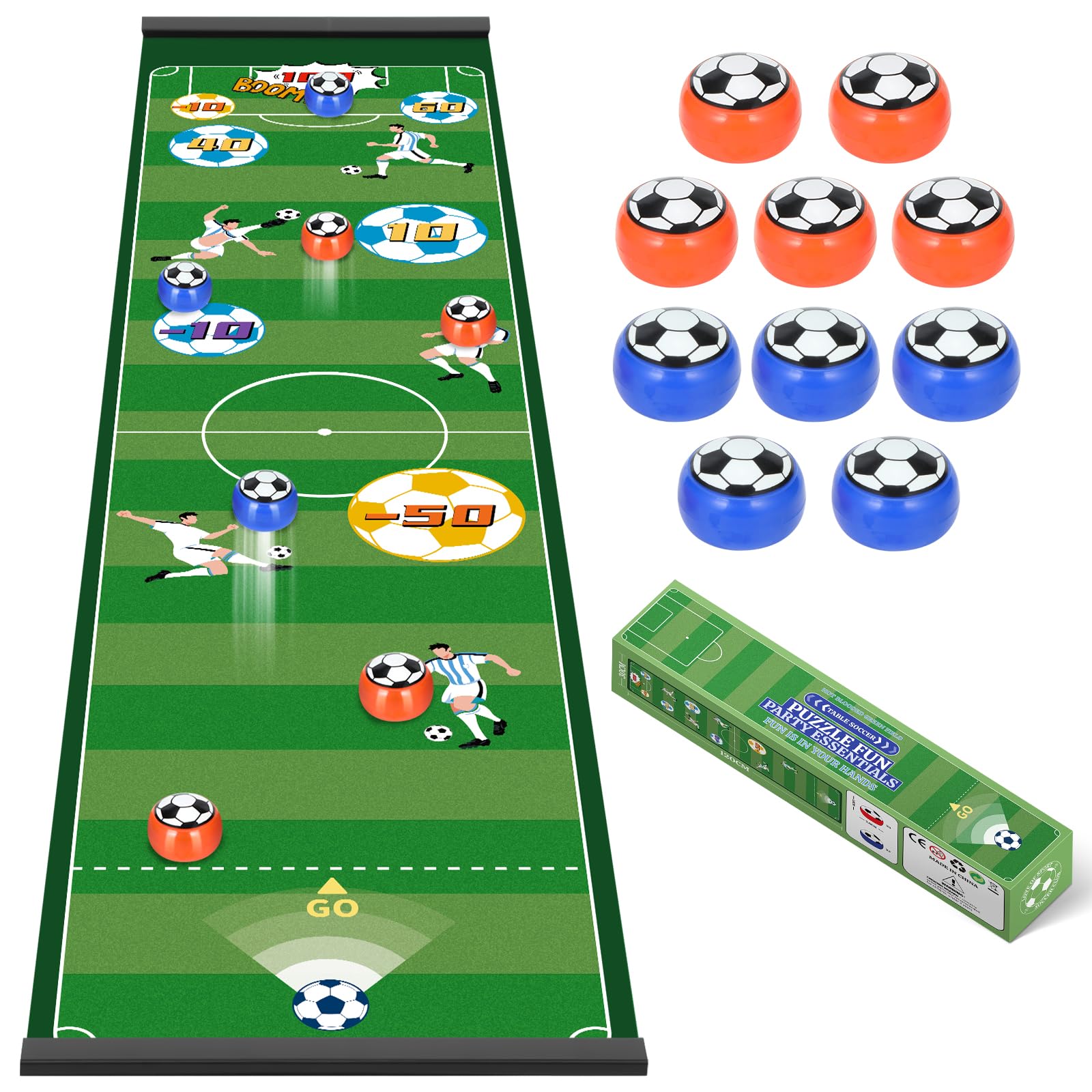 Tabletop Football Game – Fun Football Gifts for Boys, Mini Table Soccer with 10 Balls, Indoor Interactive Board Game for Christmas & Birthday Family Party