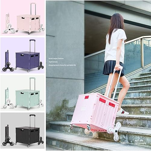 Miniatura 3 de Carro plegable con ruedas ASN 8 ruedas plegable carrito utilitario plegable portátil carrito de compras, caja plegable para subir escaleras