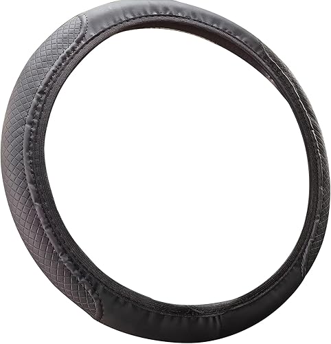 Funda de cuero de microfibra para volante, con mango de agarre antideslizante que mejora el control, ajuste universal para la mayoría de autos,