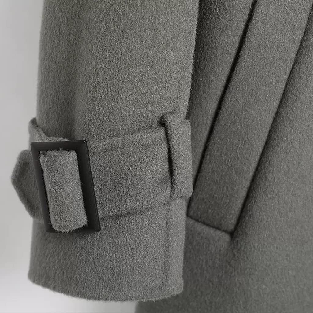 Tweed Coat Men's Long Paragraph Tweed Jacket Men's Double-Sided Coat Autumn and Winter(L Code)