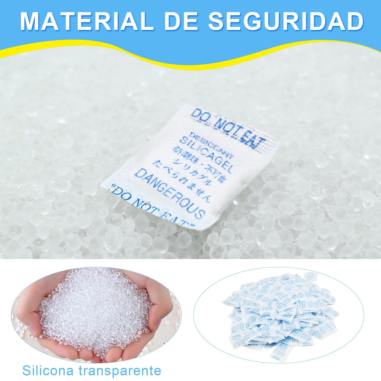 Bolsas de Silica Gel 250 uds 1g Antihumedad para Electrónicos Ropa Alimentos