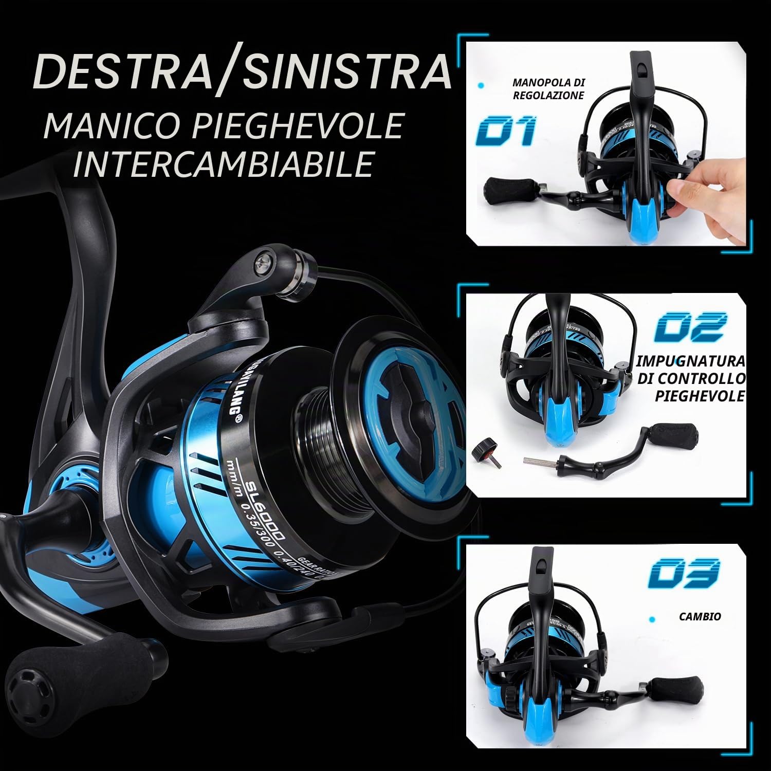 Sougayilang MX-1 - Canna da spinning e mulinello, canna da spinning a 2 sezioni con mulinello da spinning 11+1BB, set per pesca di spigola, spigola, merluzzo, merluzzo, wrasse