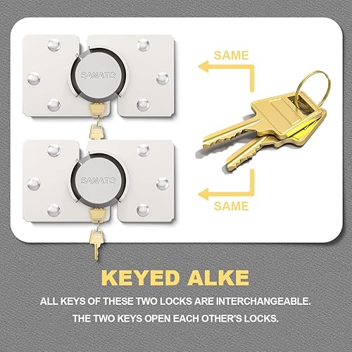 Miniatura 5 de SANATO Candados de grillete ocultos, candados con llave igual, cerraduras de puerta de remolque de acero sólido para carga, cerradura de seguridad