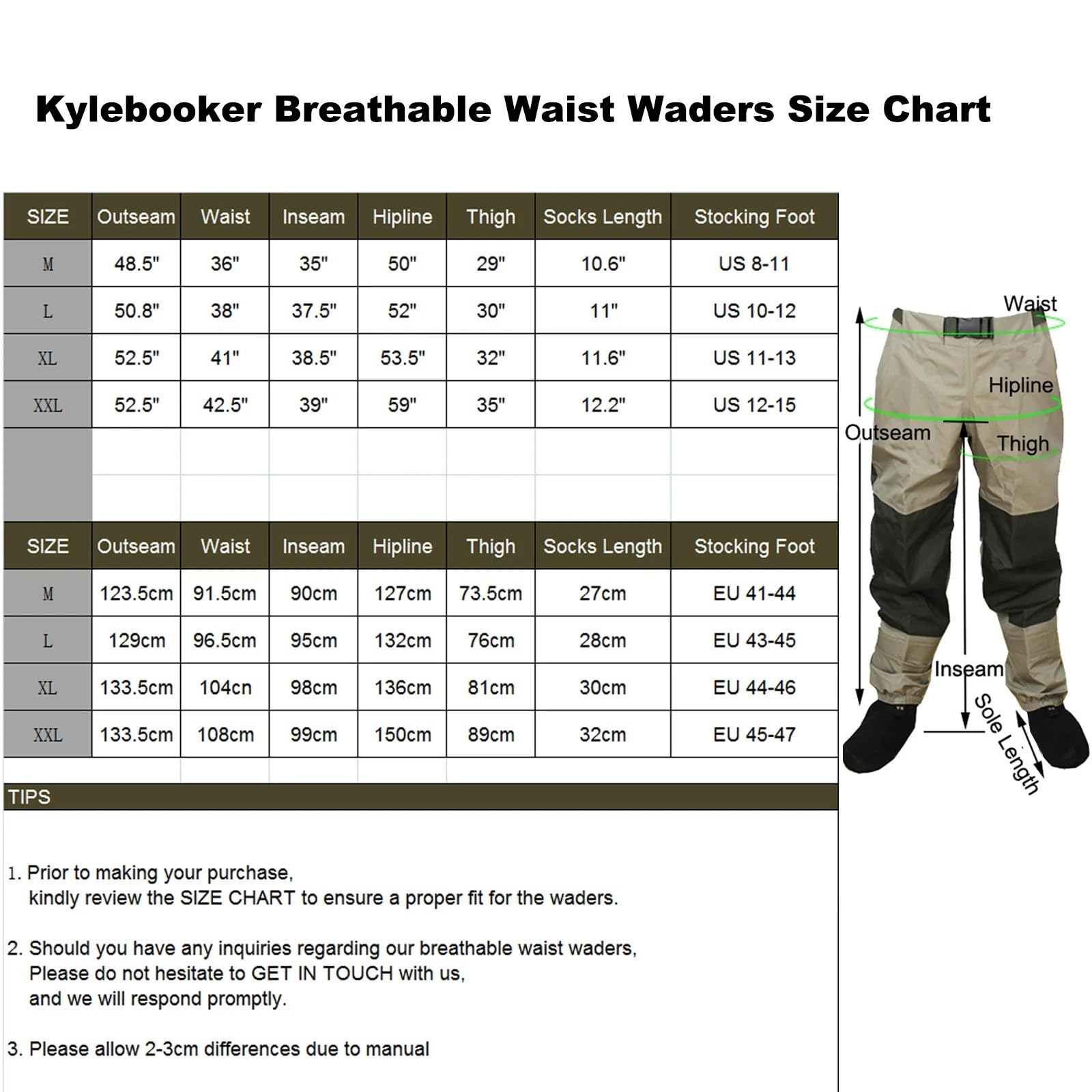 Wathose Herren Atmungsaktive Wathose for Fliegenfischen, hohe Hose, Wathose for die Entenjagd