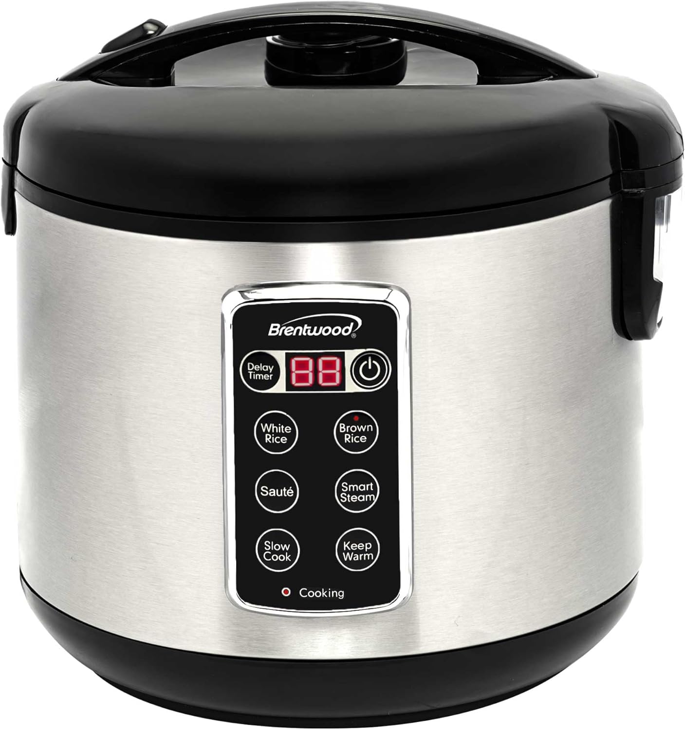 Brentwood 7-Function Smart Rice Multi-Cooker – Food Steamer, Slow Cooker, Sauté, Keep Warm, and 15hr Delay Timer with Spatula and Measuring Cup, Stainless Steel (16 Cups Cooked / 8 Cups Uncooked) Brentwood 7-Function Smart Rice Multi-Cooker – Food Steamer, Slow Cooker, Sauté, Keep Warm, and 15hr Delay Timer with Spatula and Measuring Cup, Stainless Steel (16 Cups Cooked / 8 Cups Uncooked)