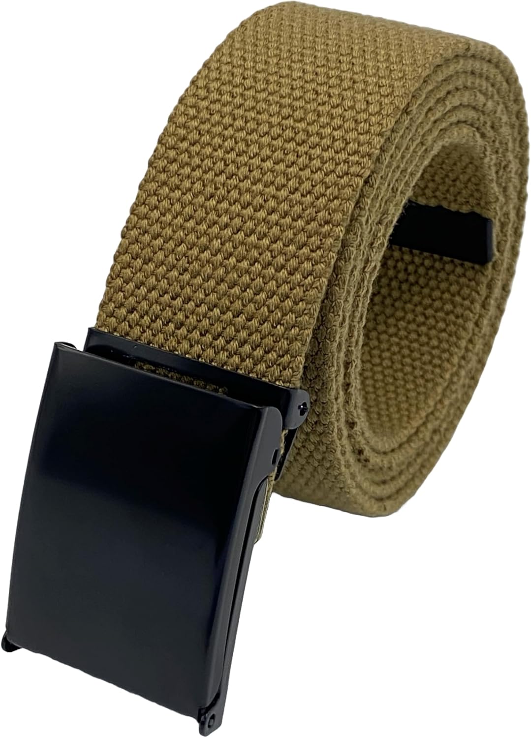 Canvas Belt with Black Flip-Top Buckle - Up to 45" Waist Size, Military & Golf Belt - Image 3