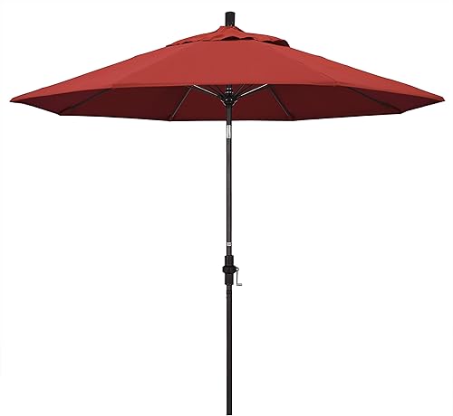 Miniatura 41 de California Umbrella GSCUF908117-5461 - Sombrilla redonda de 9 pies con poste de aluminio y varillas de fibra de vidrio para patio, 9 pies, color