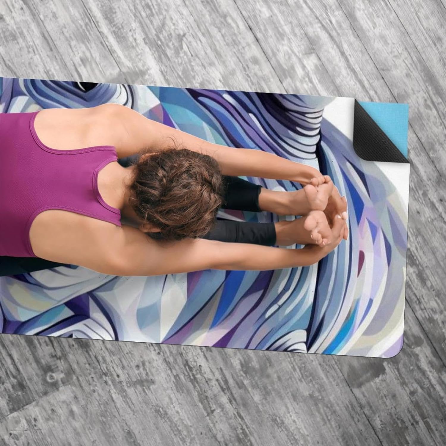 Yoga Towel, Rhino Animal Print Non Slip Sweat Absorbent Hot Yoga Mat Towel for Hot Yoga, Pilates and Fitness - 72.8" x 26.8"