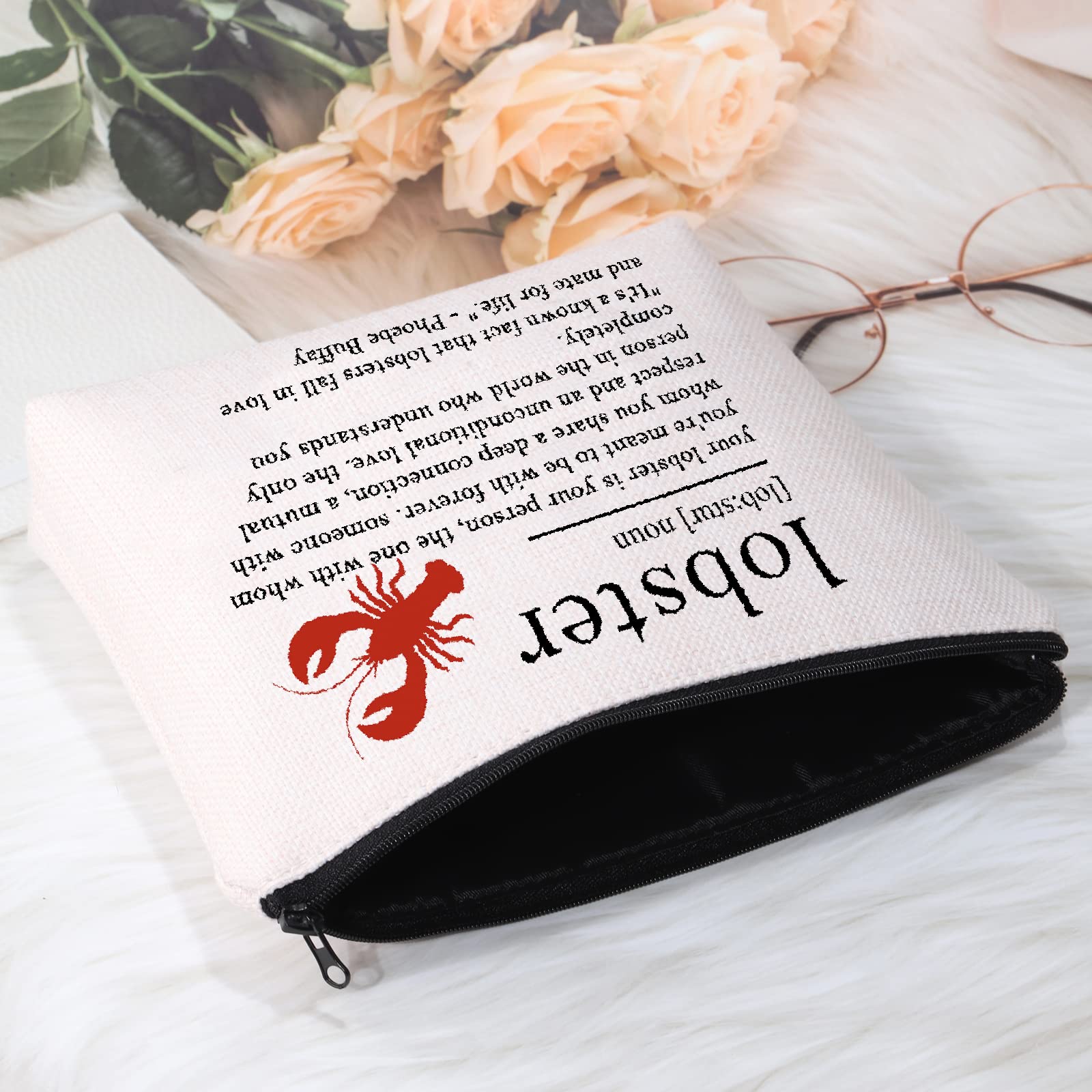 Lobster Lover Gift Lobster Definition Cosmetic Bag Valentines Day Gift (Lobster UK), White, Big - Image 3