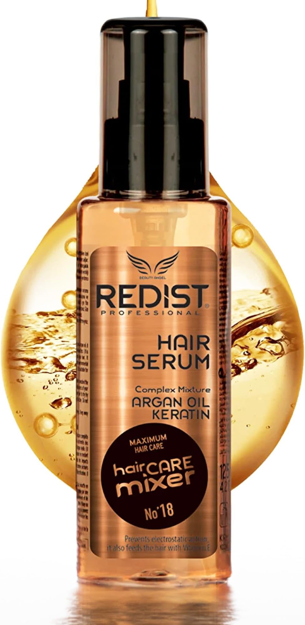Hair Serum with Keratin & Argan Oil 125ml | Intensive Repair for Dry & Damaged Hair | Anti-Frizz & Split End Treatment | Shine & Smoothness Restoring Hair Oil | Professional Hair Care Serum