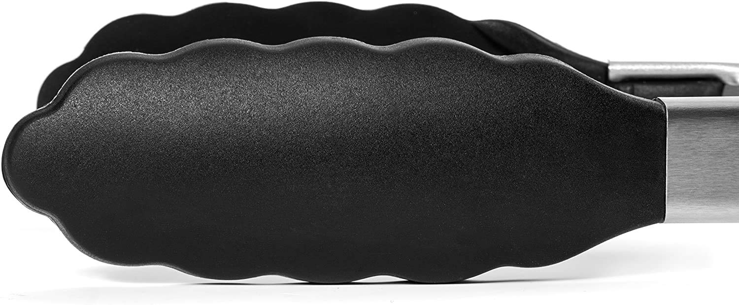 Pinzas de cocina de 17 pulgadas para barbacoa con puntas de silicona, pinzas de parrilla de acero inoxidable de alta resistencia al calor