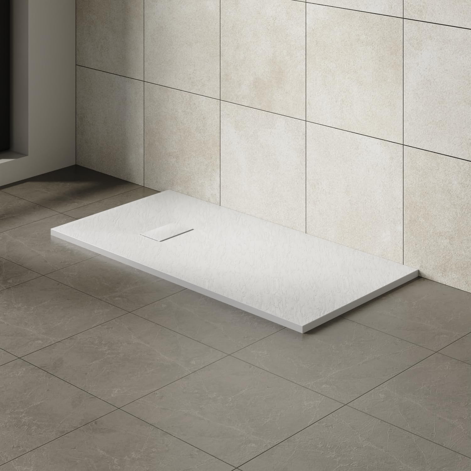 Aquariss 1400x700mm SMC Anti Slip Shower Base Tray Rectangular for Shower Enclosure White