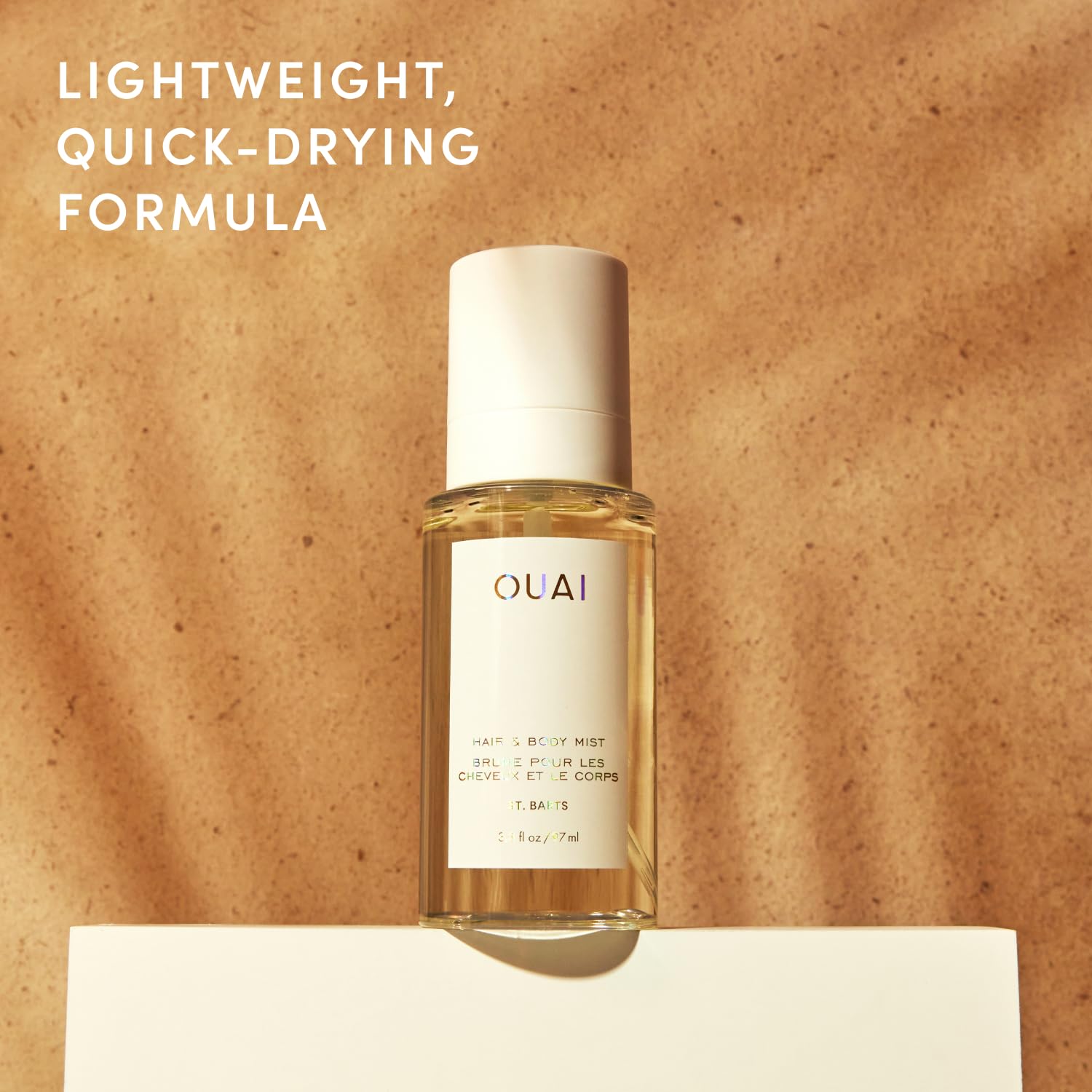OUAI Bruma capilar y corporal St. Barts - Perfume para el cabello y spray corporal con aroma tropical - Notas de fruta del dragón, flor de azahar, nardo y almizcle (236ml)