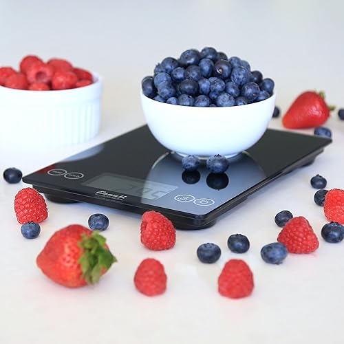 Miniatura 7 de Escali Arti Báscula Digital de Vidrio para Alimentos de Encimera de Cocina, Báscula para Hornear y Cocinar con Contador de Nutrición y Calorías,