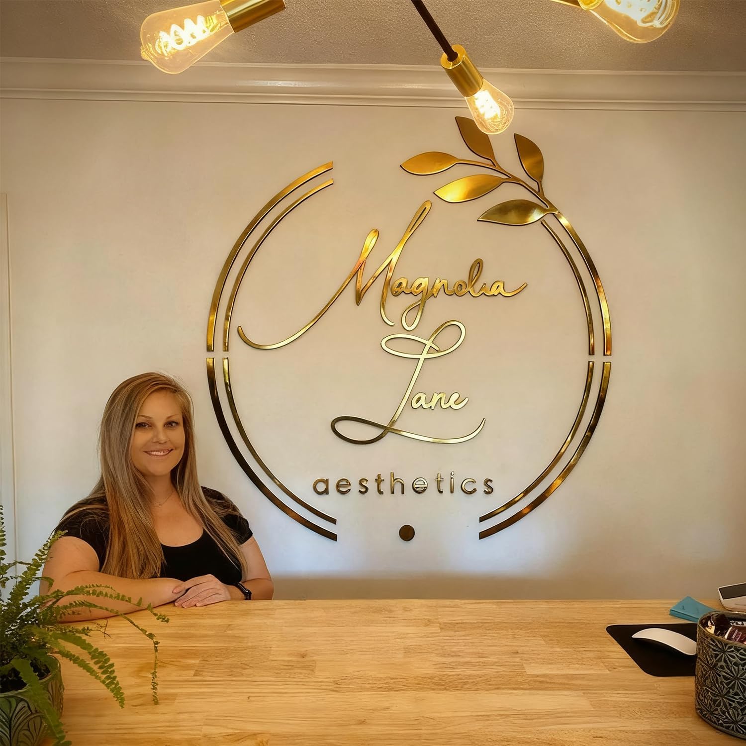 Custom Wall Signs for Business Logo, Laser Cut 3D Acyrlic Signs, Personalized Logo Design for Beauty Salon,Spa, Hotel, Reception & Office Decor