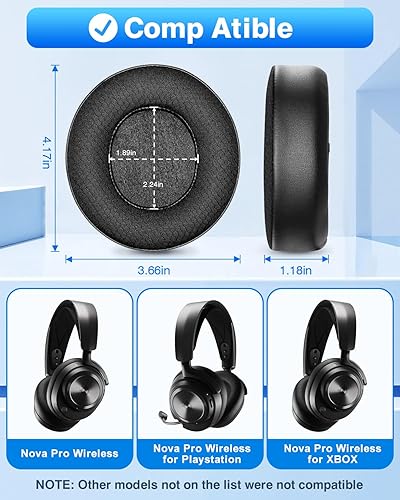 Miniatura 2 de Link Dream Almohadillas de gel de enfriamiento para Arctis Nova Pro con aislamiento de sonido inalámbrico de espuma viscoelástica de repuesto