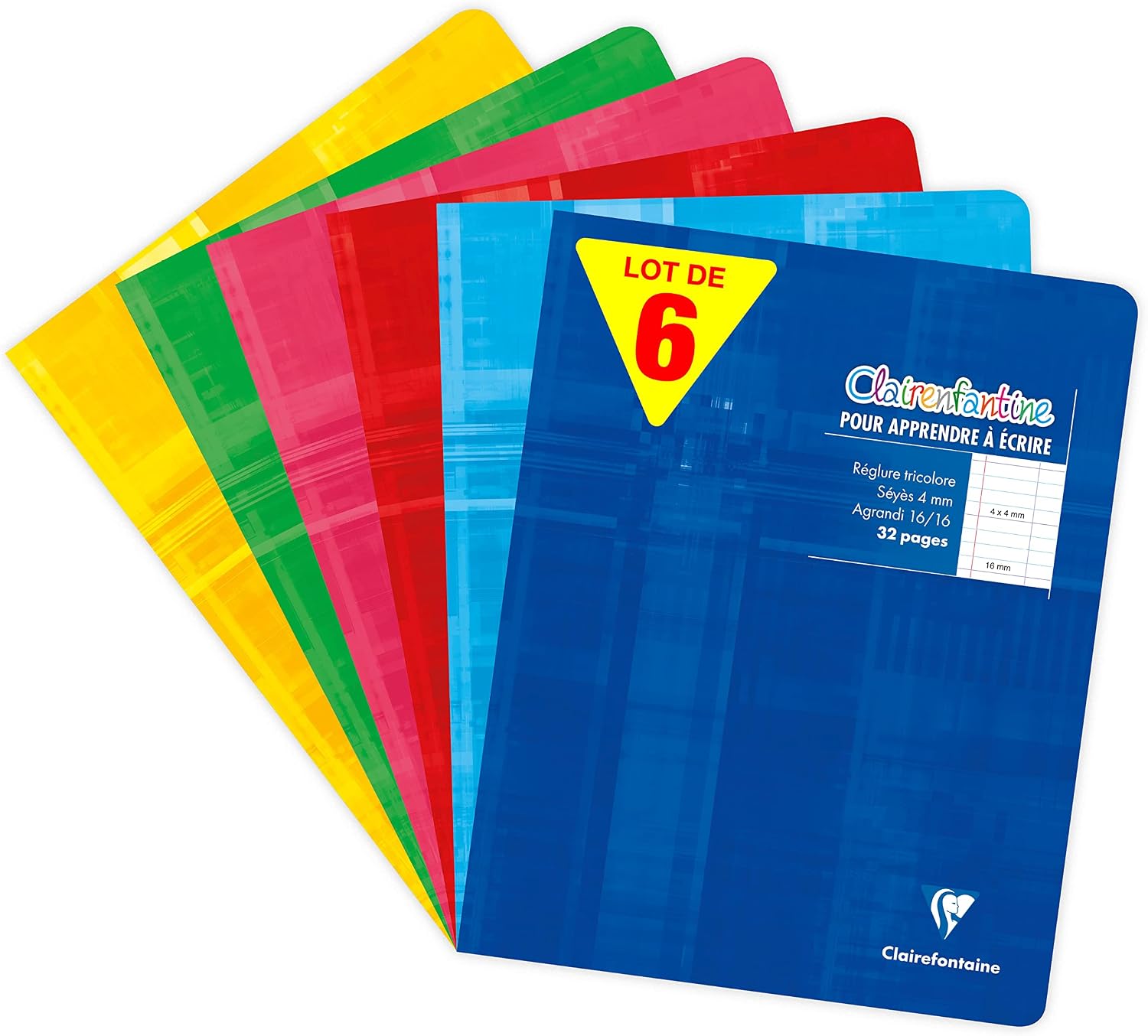 Clairefontaine 293362AMZ Lot de 4 Cahiers Agrafés Mimesys - 24x32 cm