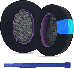 Aiivioll WH-CH710N Ear Pads Compatible with Sony WH-CH700N, WH-CH710N, WH-CH720N, ZX770BN Headphones Earpads with Ice Silk Cloth Ice Feel Gel and Memory Foam Ear Cushions (Black Purple/Print)
