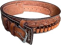 Vista 4 de Hulara Full Grain Buff Leather Ammo Belt 22 Cartridge Belt Western Ammo Case Bullet Ammo Loops for Men