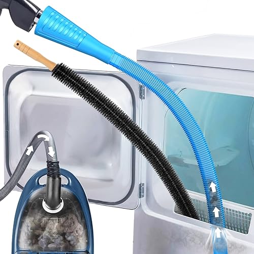 Sealegend Kit de limpiador de ventilación de secadora y cepillo de pelusa para secadora, accesorio para manguera de vacío, cepillo removedor de Azul
