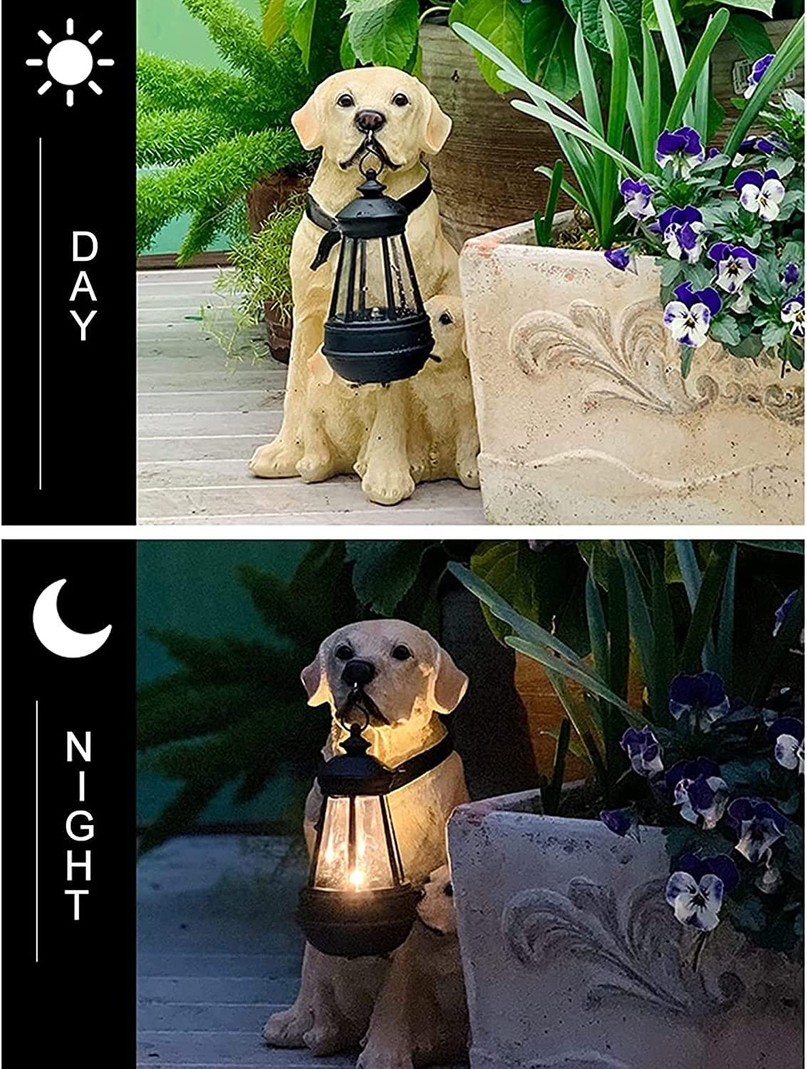 Adorno De Jardín para Perros Al Aire Libre Con Luz Solar, Estatua De Exterior Rottweiler, Estatuas De Jardín De Perro Realistas Con Luz, Luz Solar De Paisaje Del Césped