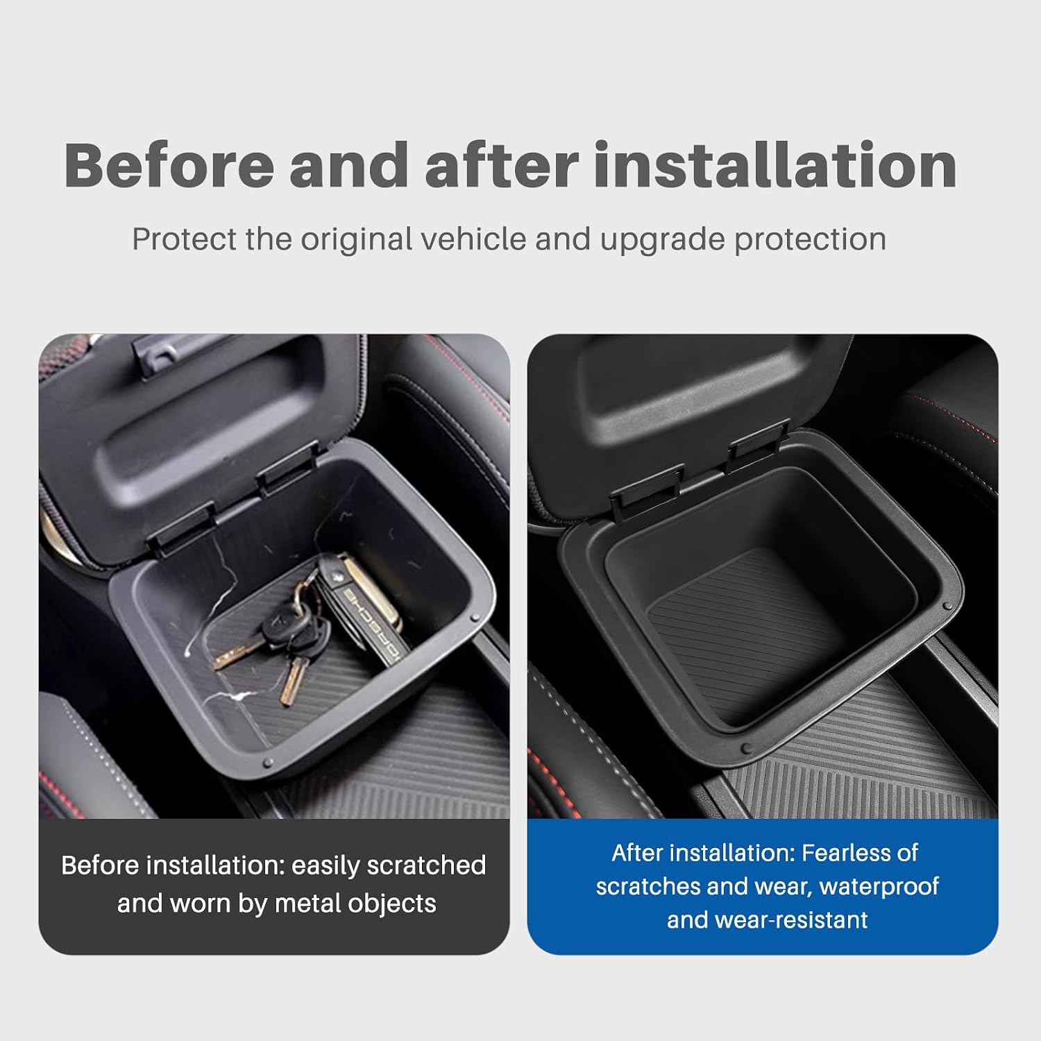 KUNGKIC for Mini Cooper Countryman U25 2025 2024 2023 Silicone Center Console Accessory Organizer Non-Slip Console Armrest Tray Storage Box Interior Accessories (Black) image 2