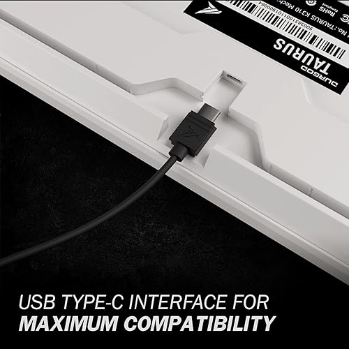 Miniatura 5 de DURGOD Teclado mecánico para juegos con interruptor Cherry MX Speed Silver Switch USB C Interface Tenkeyless 104 teclas PBT Teclas antifantasma para