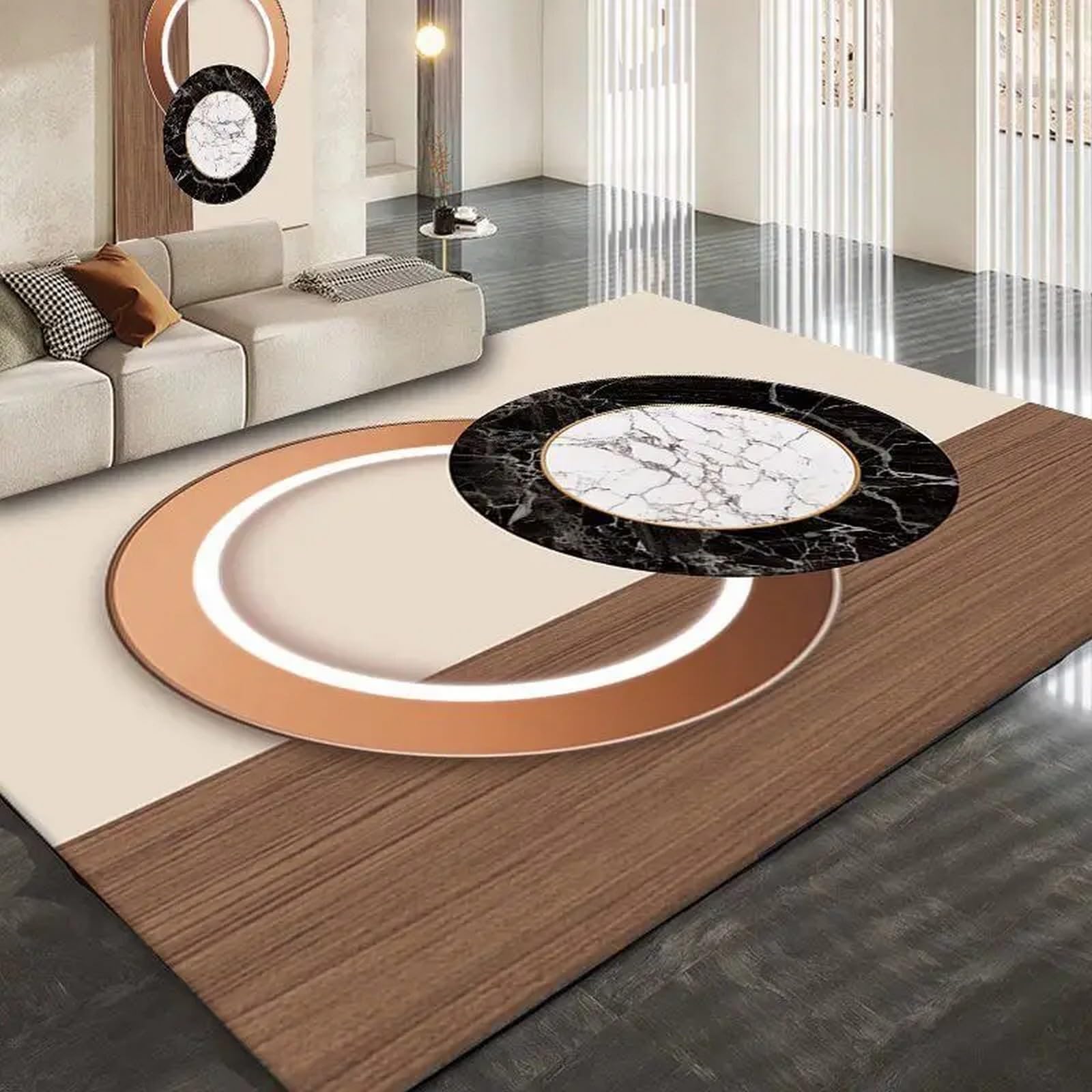 Tapis en flanelle géométrique pour réchauffer le salon et la chambre d'enfant