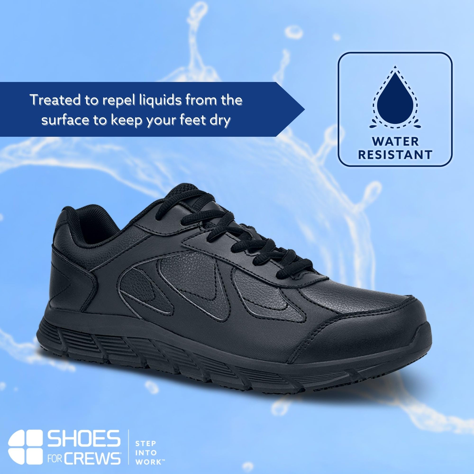 Shoes for Crews Galley II, Men's Slip Resistant Work Shoes, Water Resistant, Food Service Work Shoes, Black or White