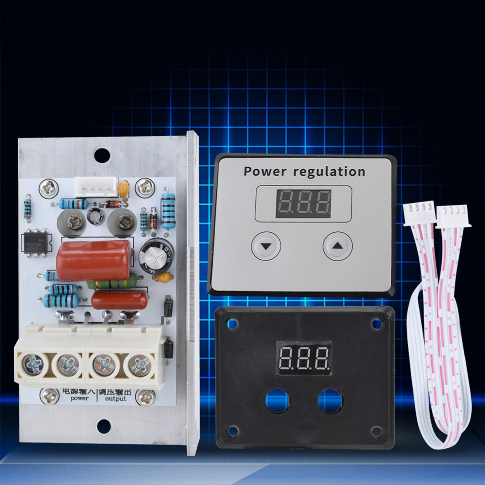 Regolatore Tensione SCR 10000W AC 220V 80A Digitale per Controllo Motori e Dimmer Alta Potenza
