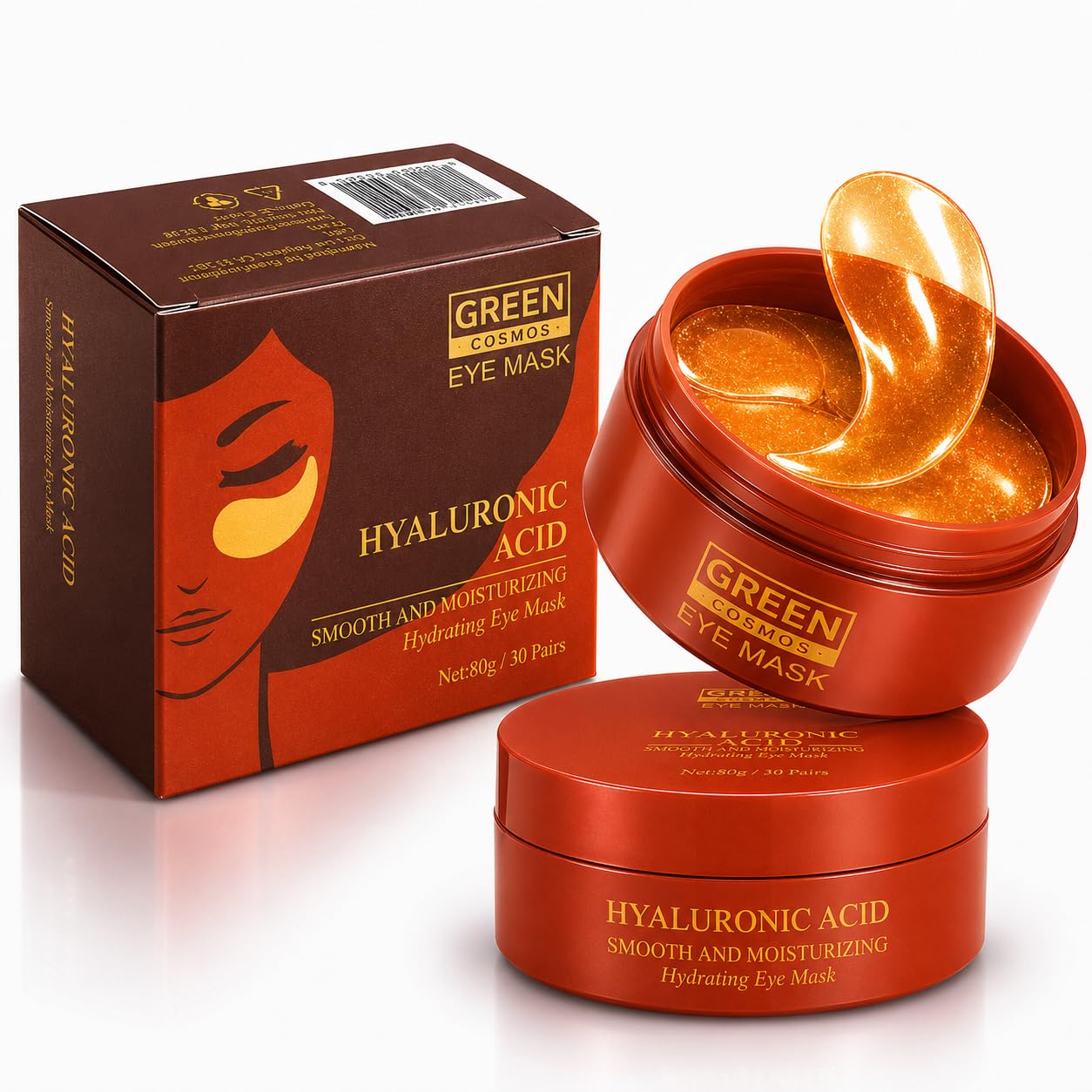 HydraLift Hyaluronic Acid Eye Patches – Hydrogel Eye Masks with Collagen Extract for Deep Hydration, Plumping & Soothing – 60 Pcs Under-Eye Treatment for Dark Circles and Puffiness Wrinkle Eye