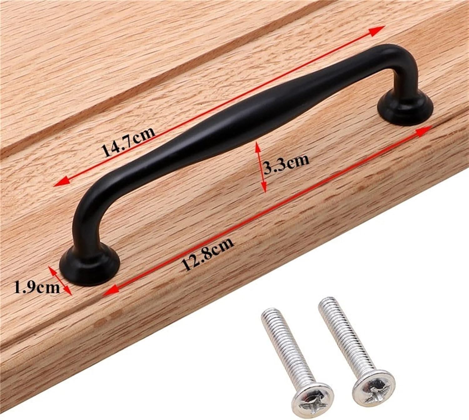 FIDEMM Black Aluminum Alloy Door Handle Drawer Kitchen Cupboard Cabinet Drawer Pull Knobs 1Pcs