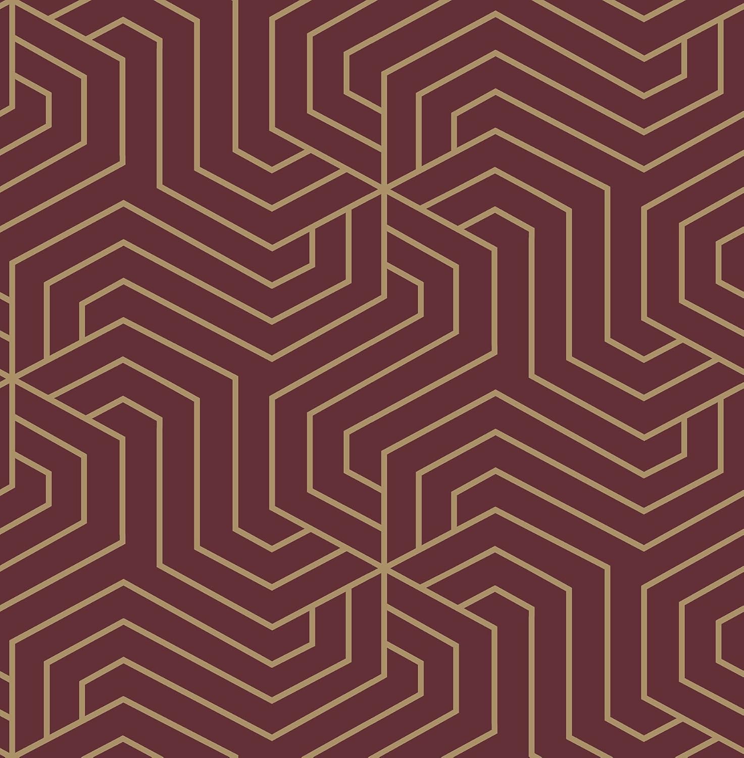 Rachel Zoe Burgundy Ramsey Peel & Stick Wallpaper,Red