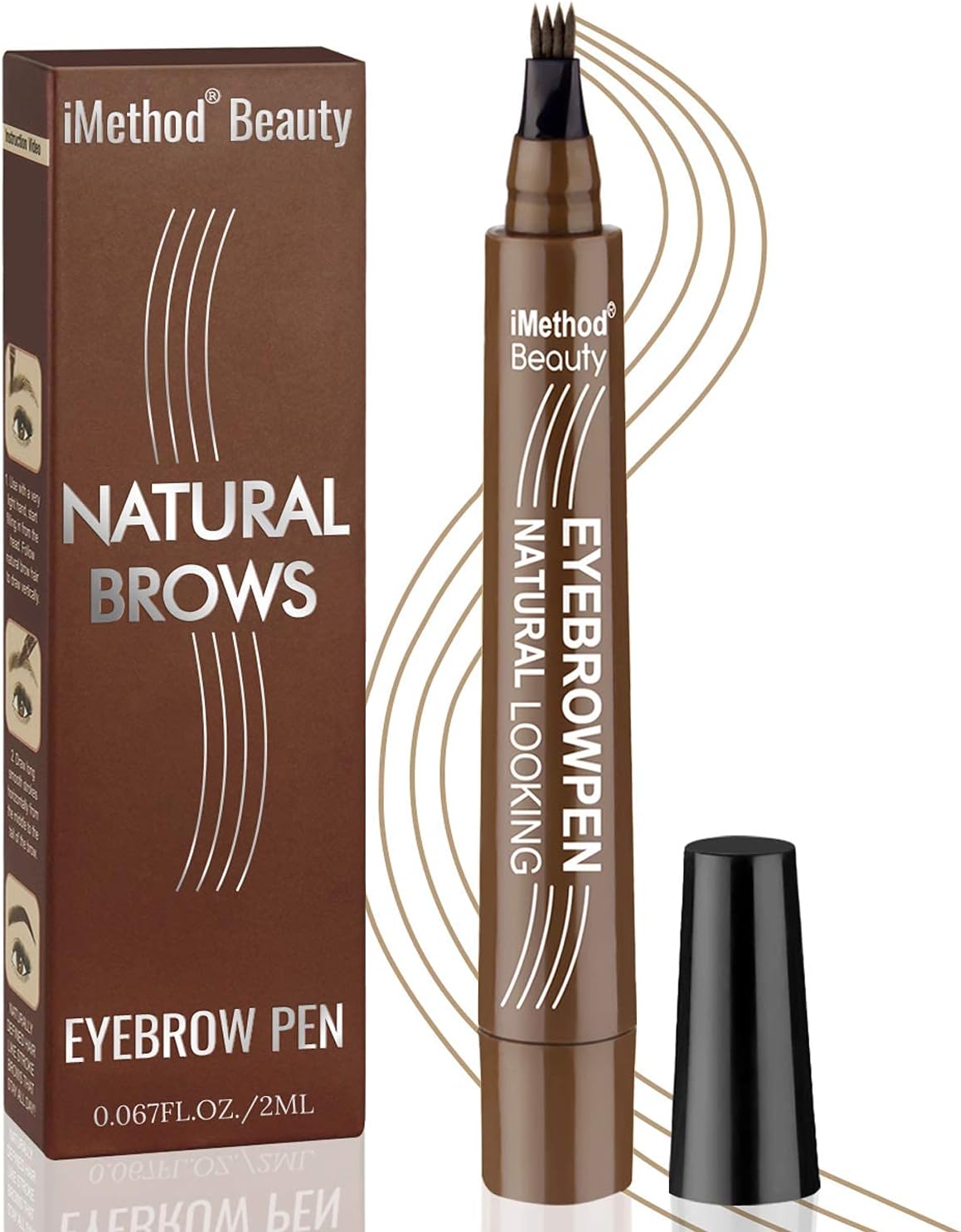 Eyebrow Pen - iMethod Upgrade Eyebrow TattooPen, Eyebrow Makeup, Long Lasting, Waterproof and Smudge-proof, Light Brown