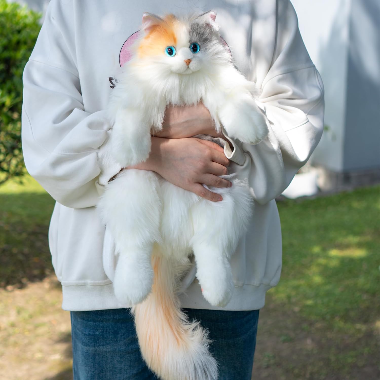 Chongker Stuffed Realistic Cat Plush Backpack - Cute and Soft Stuffed Animal Backpack with Adjustable Straps,Light tan - Image 2