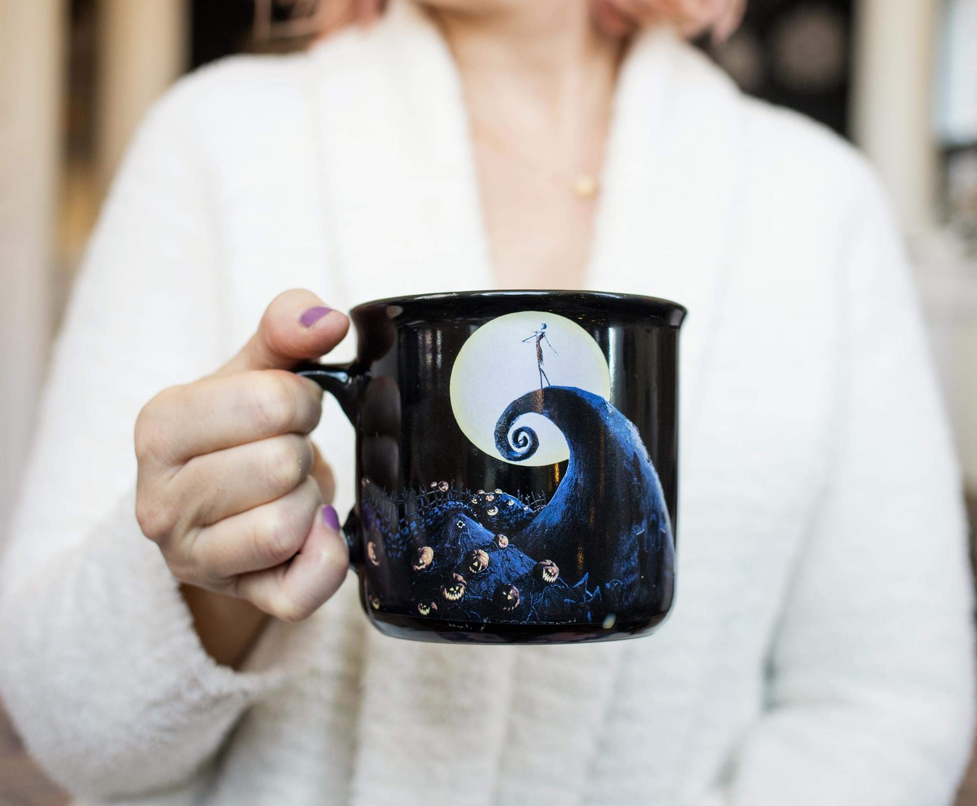 Amazon.com: Nightmare Before Christmas The Jack Skellington On Spiral Hill  Ceramic Camper Mug | Themed Casual Drinkware For Coffee, Tea, Hot Cocoa |  Holds 20 Ounces : Home & Kitchen