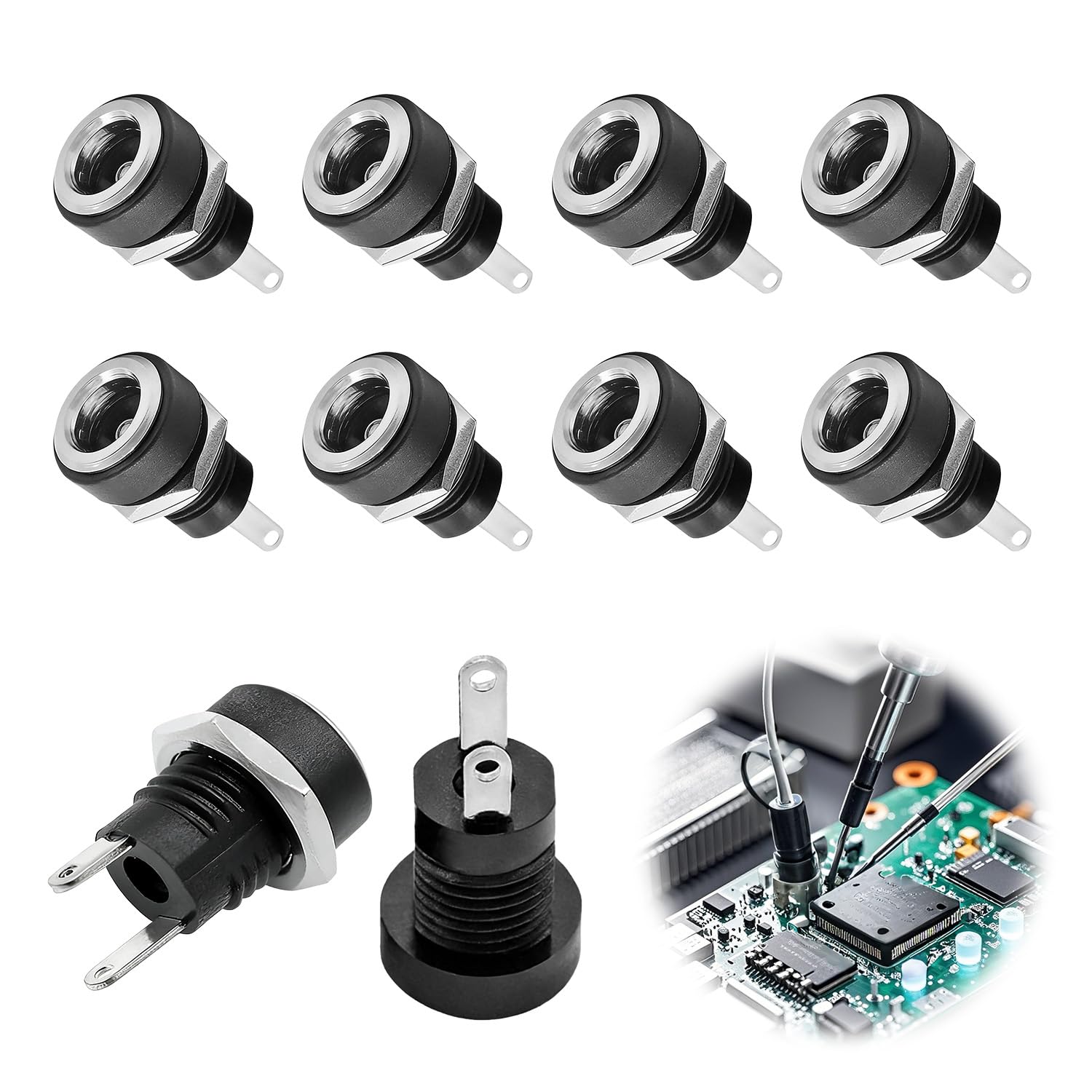 Amazon.co.jp: DCジャック 5.5mmx2.1mm DC電源ジャック ソケット 10個