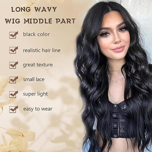 Miniatura 2 de Peluca rubia sucia, pelucas largas onduladas rubias para mujer, 26 pulgadas, parte media, peluca sintética rizada natural, peluca de fibra