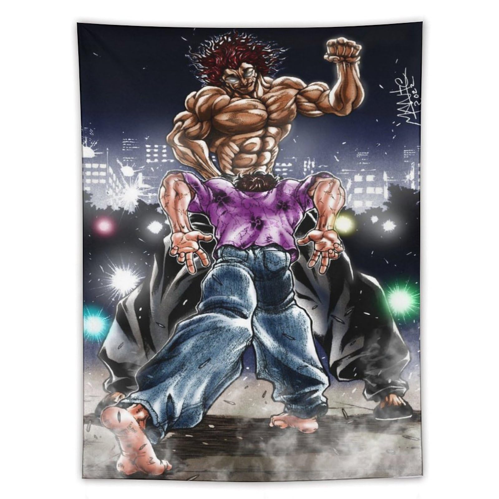 Amazon.co.jp: 範馬 刃牙 格闘 範馬勇次郎 タペストリー 壁掛け 人気