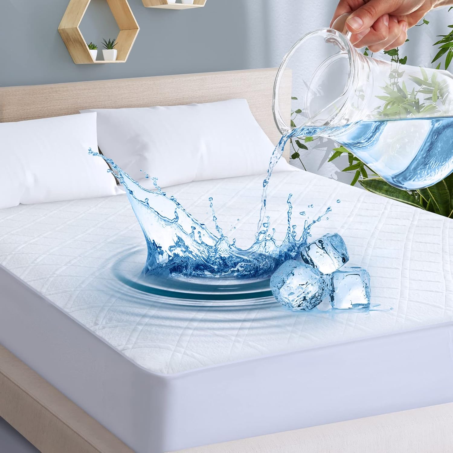 Bamboo Mattress protector King Size waterproof cooling munimoro.gob.pe