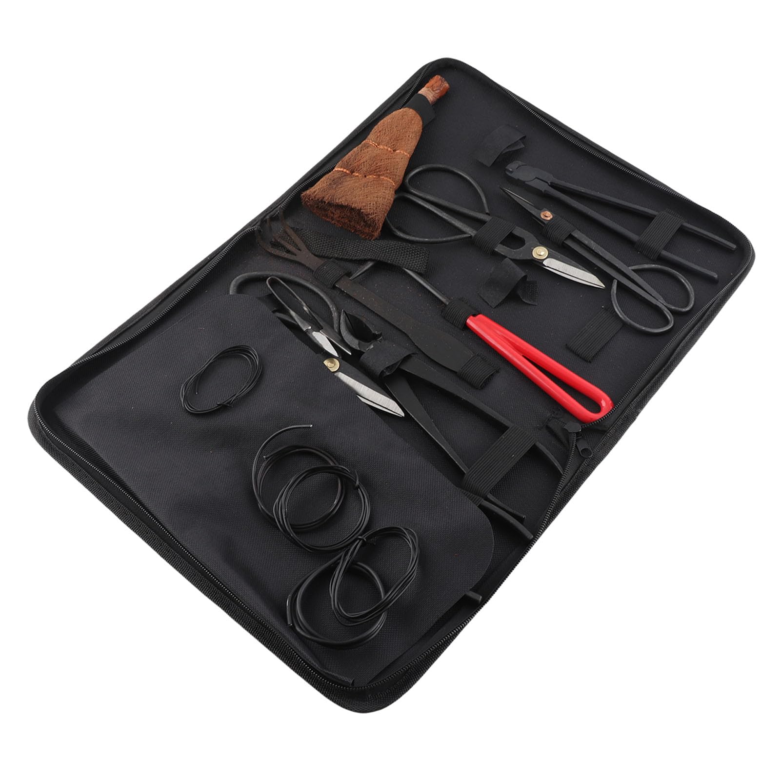 Juego de herramientas para bonsái de acero al carbono, tijeras de podar, kit cortador de hojas para suministros de jardín con funda de nailon, 11 piezas,
