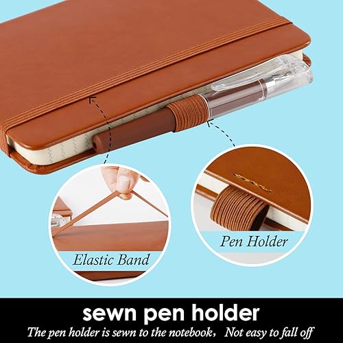 Miniatura 2 de NIRMIRO - Paquete de 3 cuadernos de bolsillo, cuadernos pequeños para tomar notas, minibloc de notas A6 con soporte para bolígrafo, 408 páginas