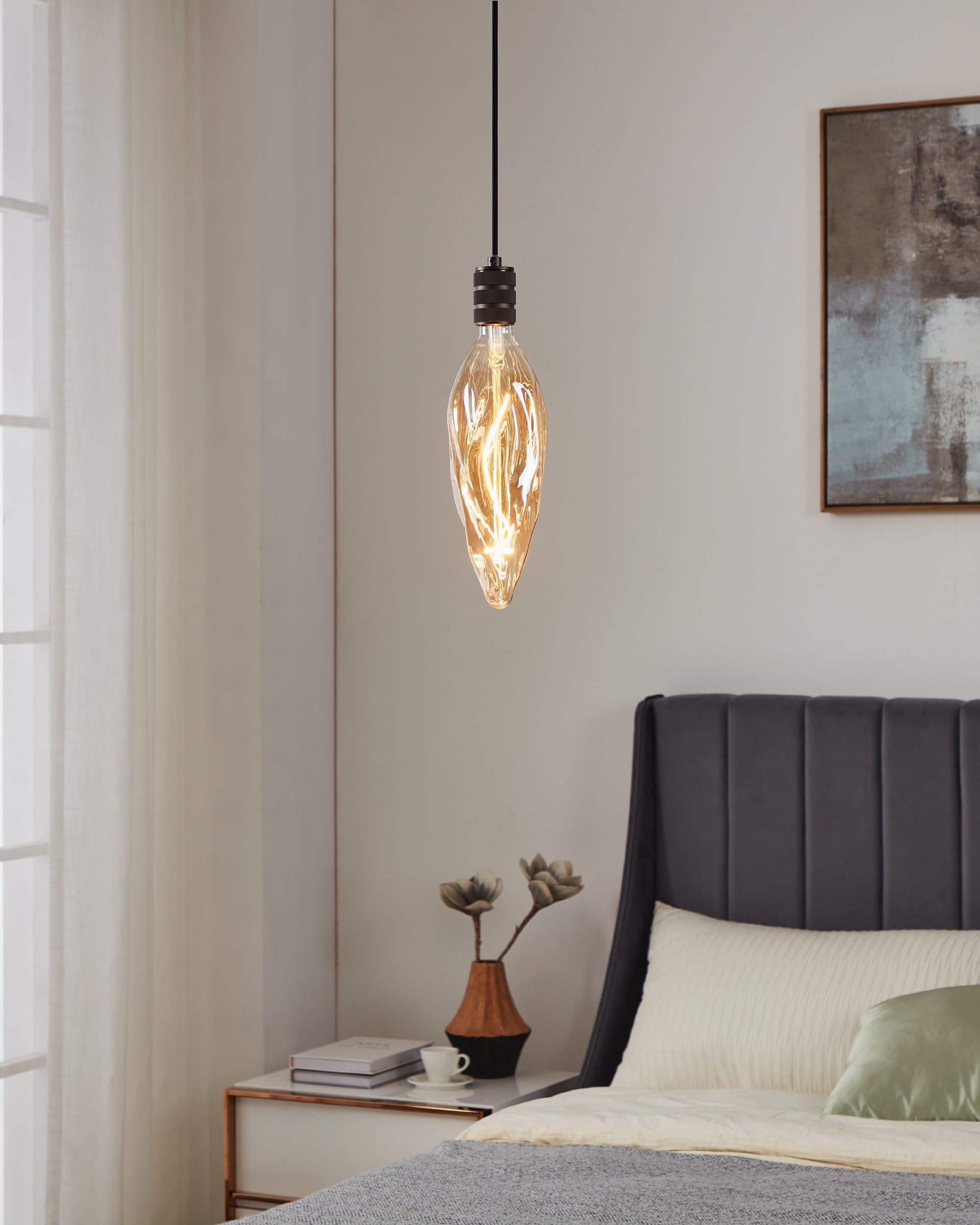 EGLO Lampa ściemnialna XXL E27, spiralna żarówka LED w stylu retro