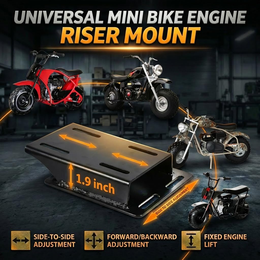 JMCHstore Placa elevadora para motor Predator 212 de 200 cc, Mega Moto MMB80 Baja Go Kart, elevación directa de 1.9 pulgadas, cambio atornillado directo y movimiento de doble dirección