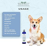 Vista 4 de Richard's Organics Champú para pulgas y garrapatas para perros, 100% activos totalmente naturales que mata pulgas, garrapatas y repele mosquitos