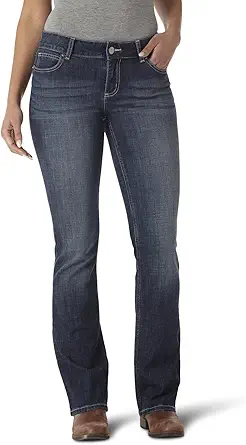 Wrangler Women's Western Mid Rise Stretch Boot Cut Jean