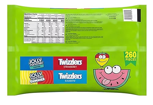 Miniatura 2 de Surtido de dulces a granel (Twizzlers Rainbow y Fresa, Jolly Rancher Gummies Misfits y Masticables de Frutas), 260 unidades