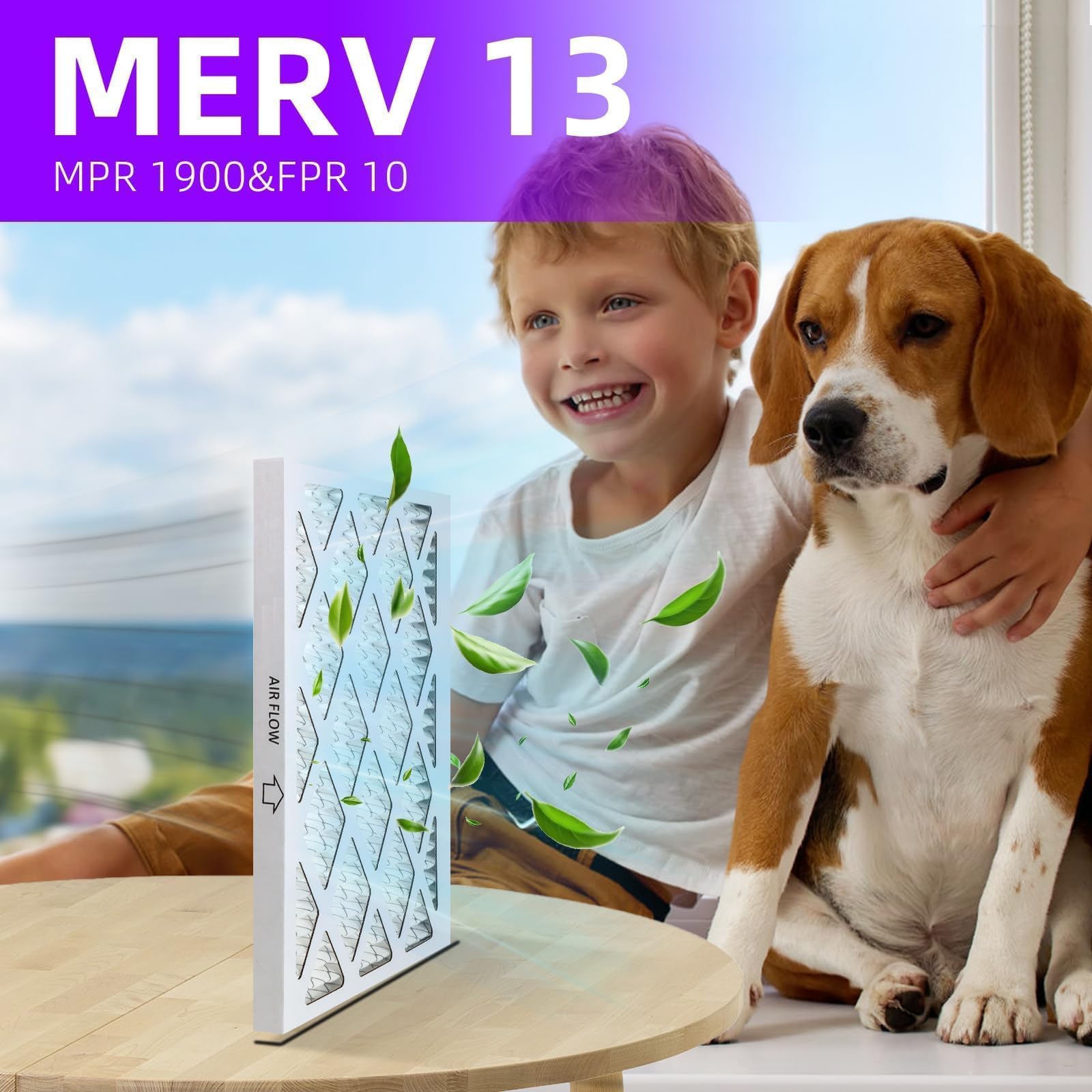 MERV 13 (6er-Pack) plissierter Luftfilter (tatsächliche Größe: 34,9 x 75,6 x 1,9 cm) MPR 1900 & FPR 10, Ofenluftfilter, 14 x 30 x 1 Luftfilter, 14 x 30 x 1