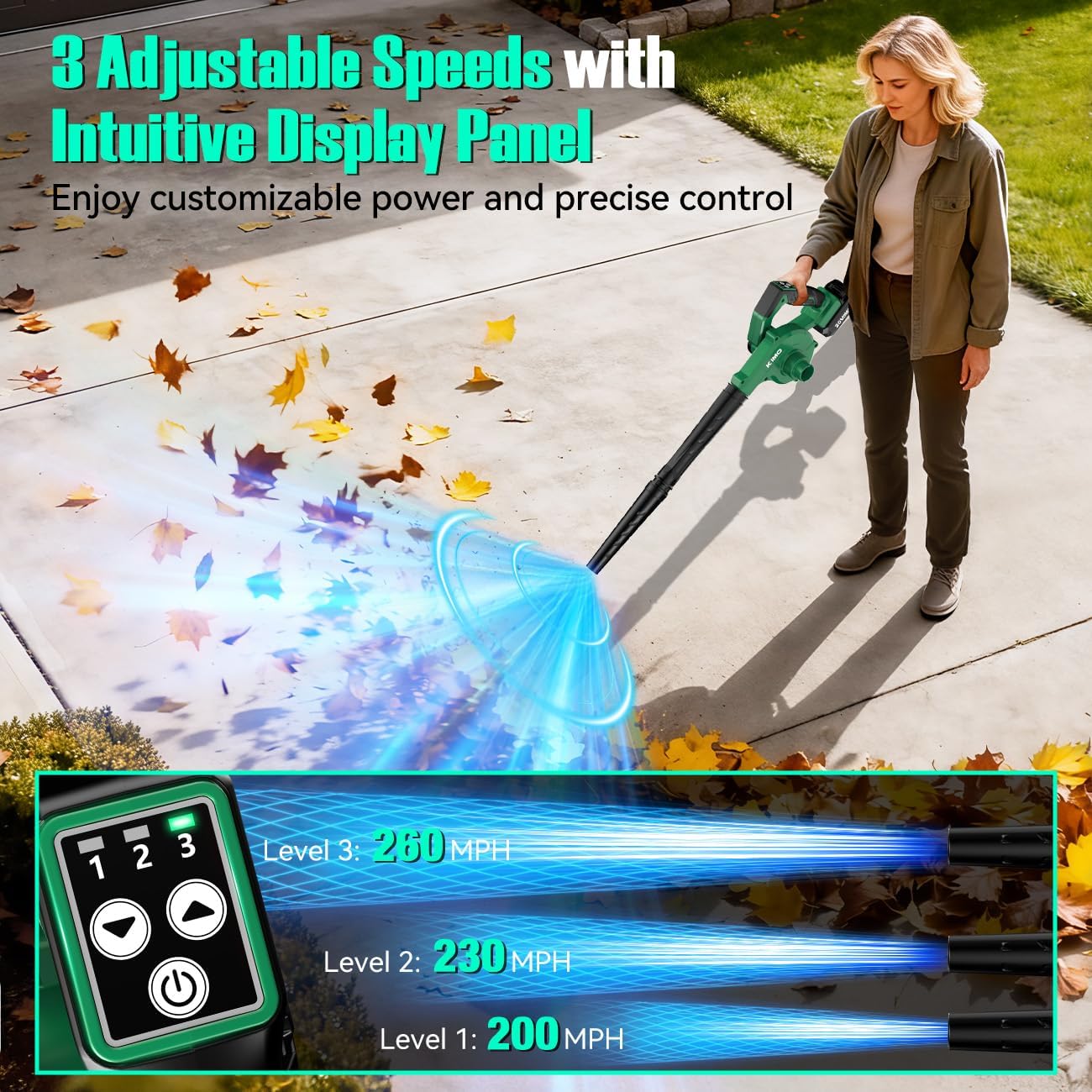 K I M O. Leaf Blower Cordless with 2.0 Battery and Charger - Image 5